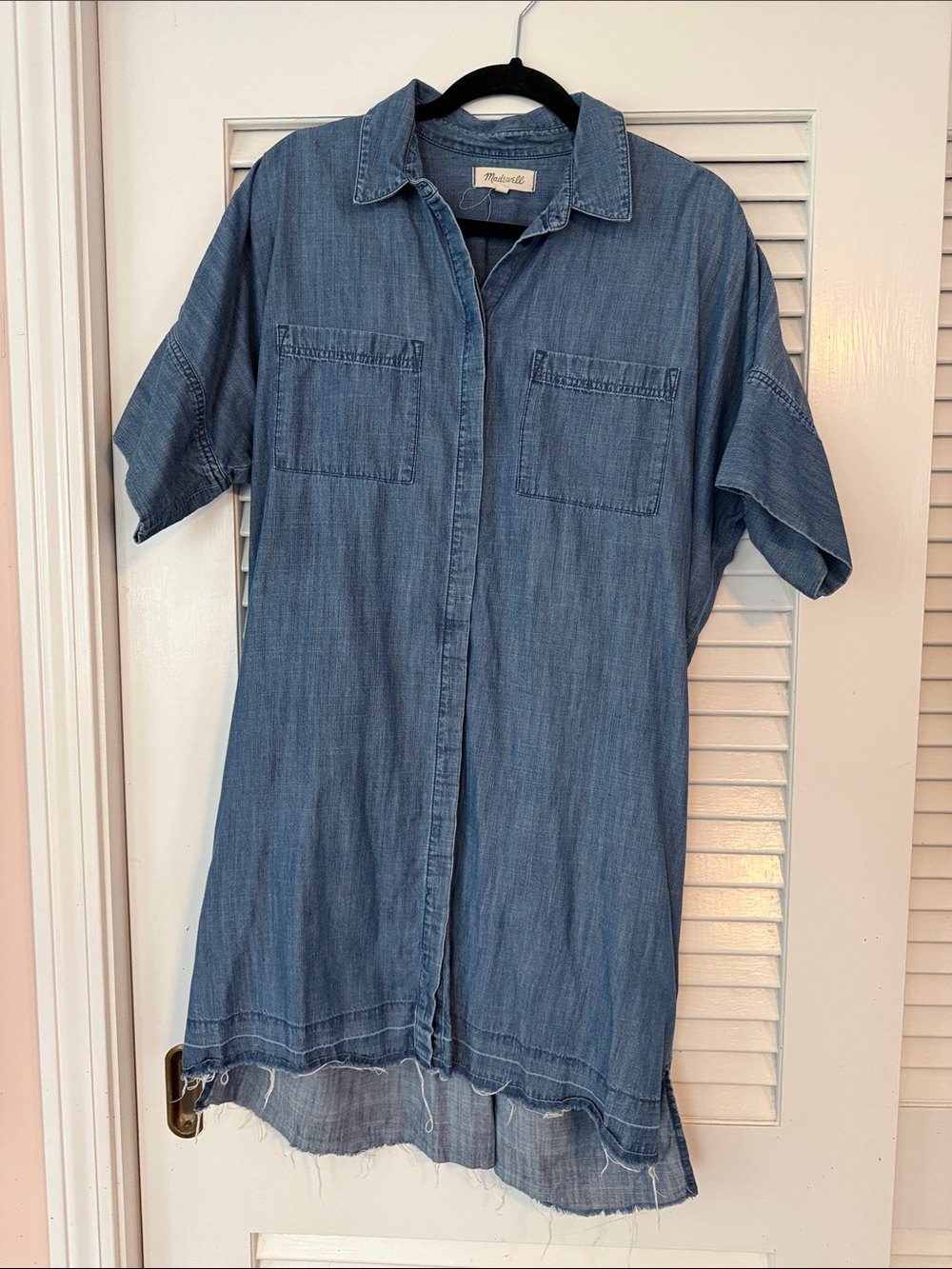 Madewell Chambray/Soft Denim Button-down Mini Dress XL
